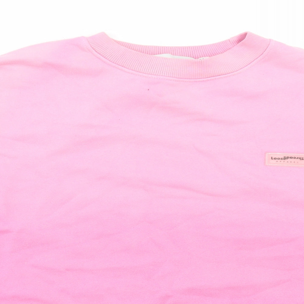 Loosethreads Womens Pink Polyester Pullover Sweatshirt Size 8 Pullover