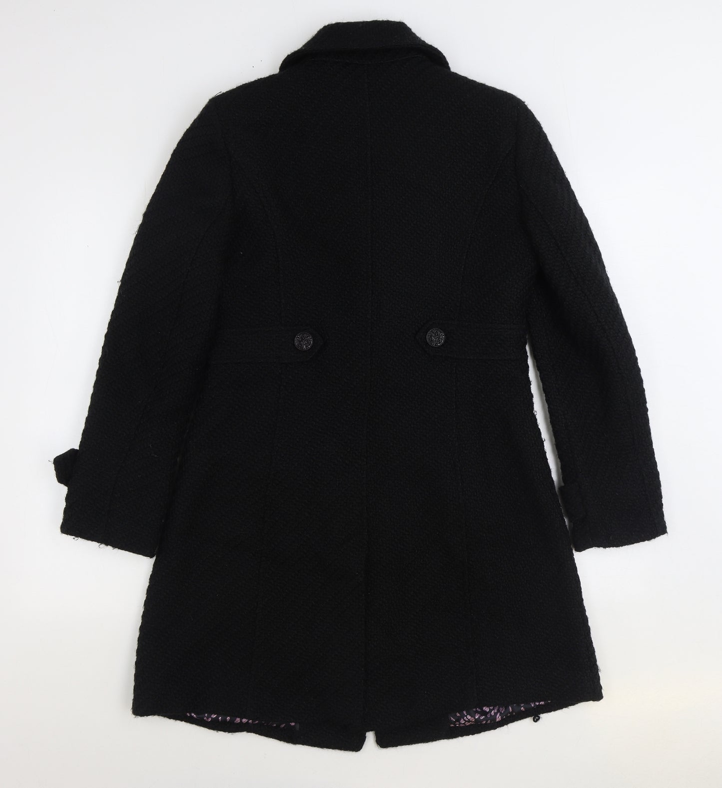 Per Una Womens Black Parka Coat Size 12 Button
