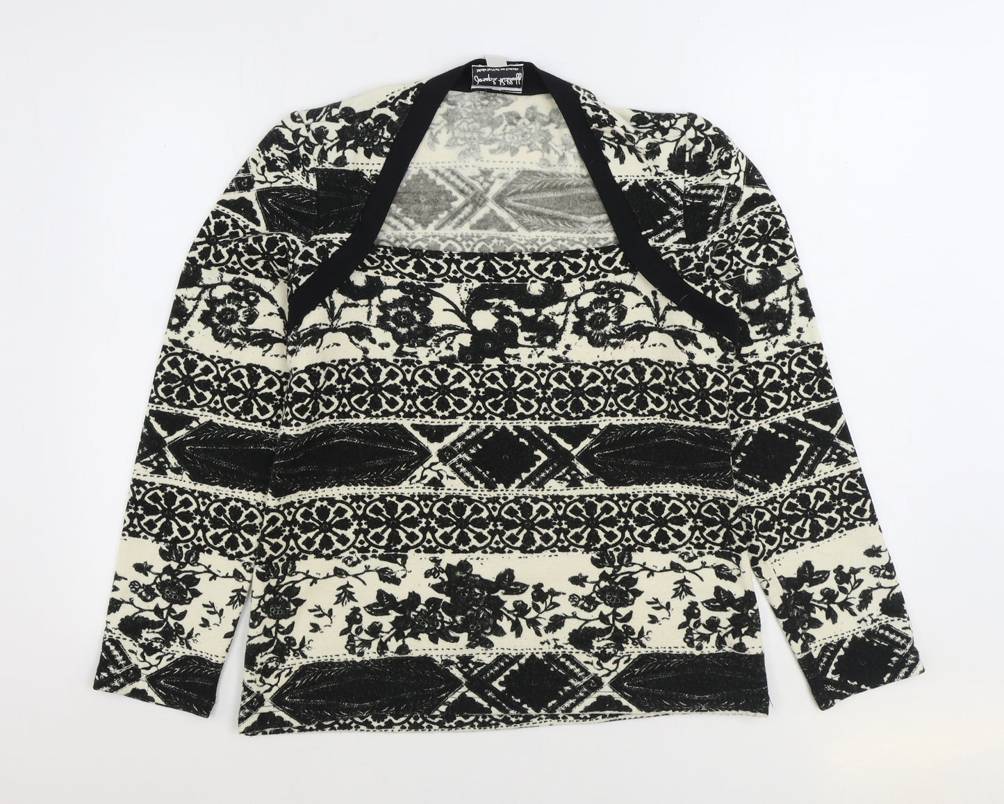 Joseph Ribkoff Womens Black Square Neck Geometric Acrylic Pullover Jumper Size 16