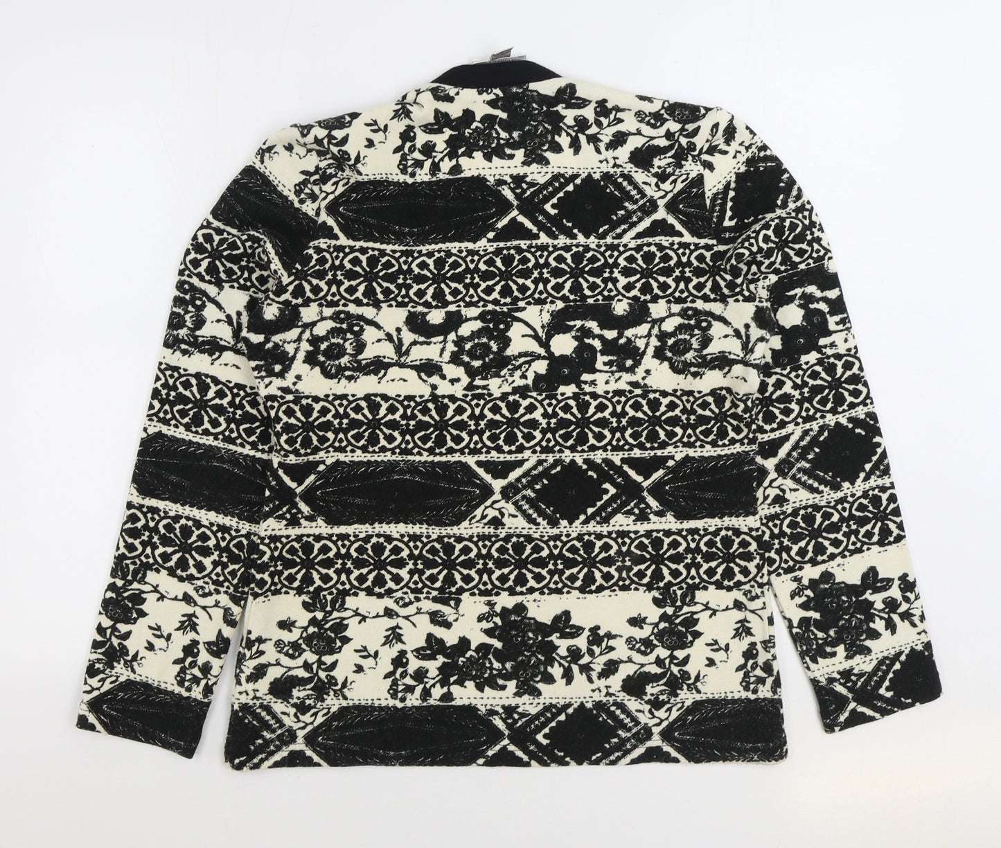 Joseph Ribkoff Womens Black Square Neck Geometric Acrylic Pullover Jumper Size 16