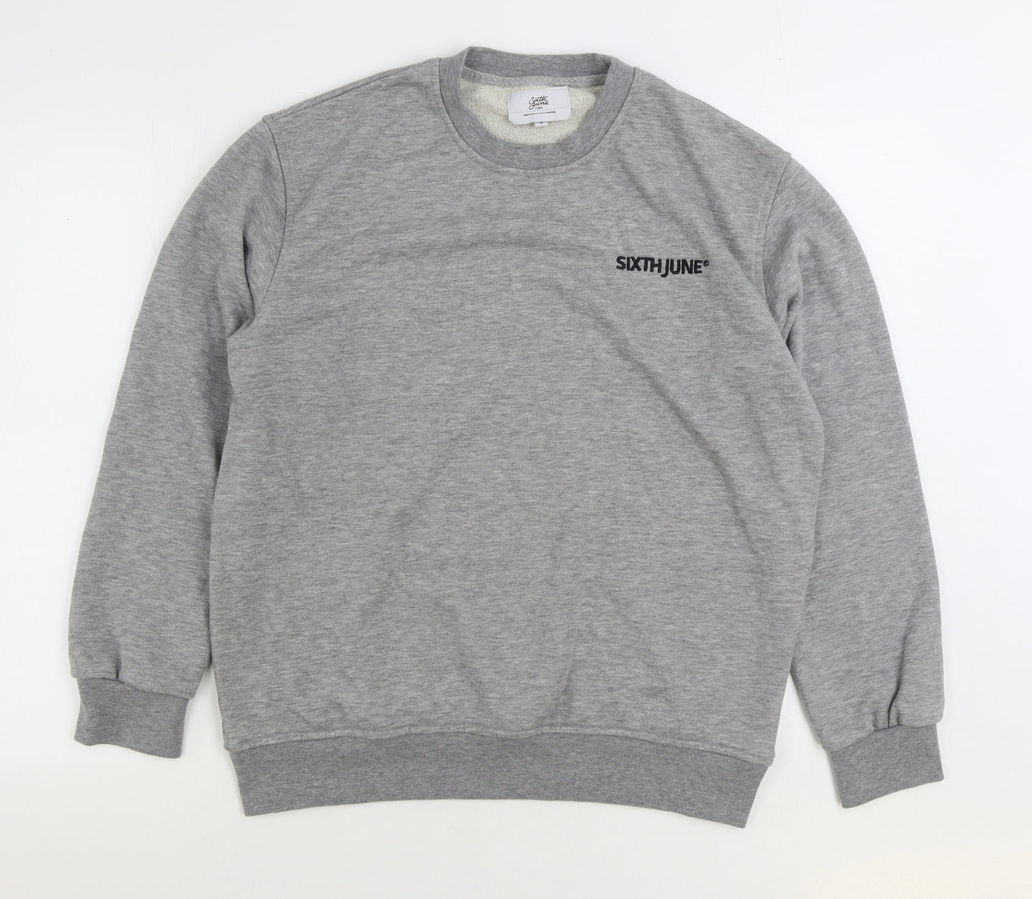 Sixth June Mens Grey Cotton Pullover Sweatshirt Size L