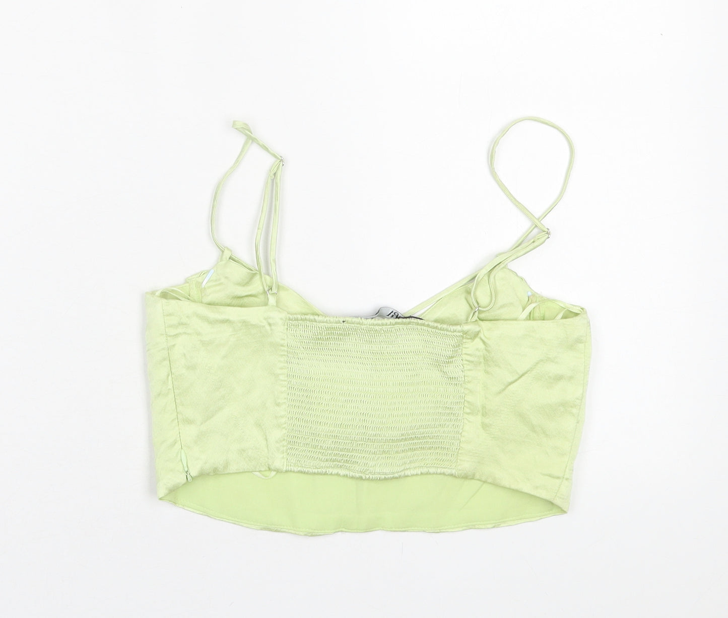 Zara Womens Green Viscose Cropped Tank Size M Sweetheart