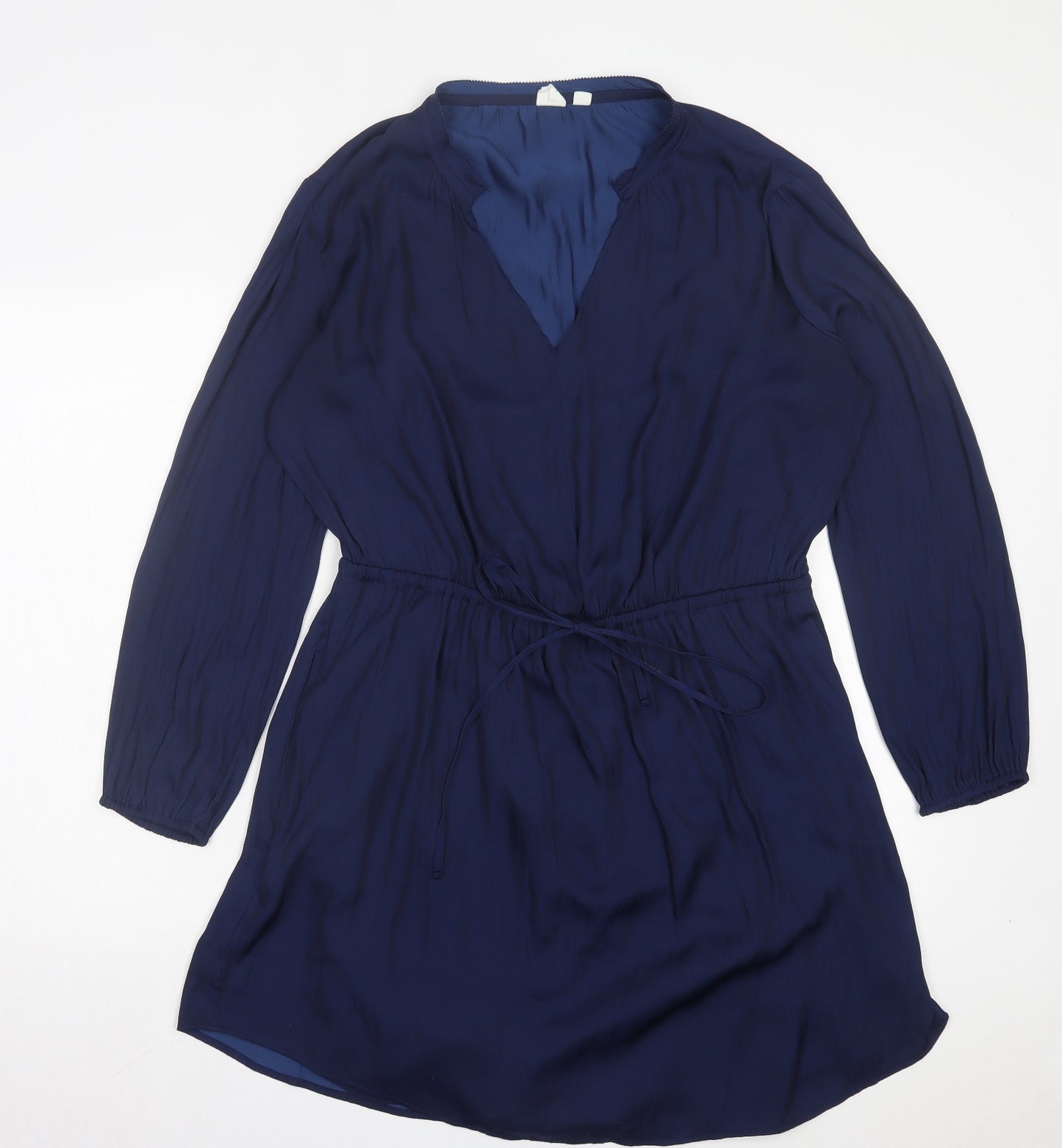 Gap Womens Blue Polyester A-Line Size L V-Neck Pullover