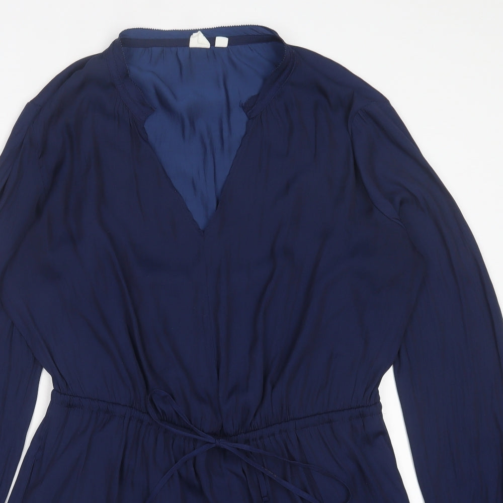 Gap Womens Blue Polyester A-Line Size L V-Neck Pullover