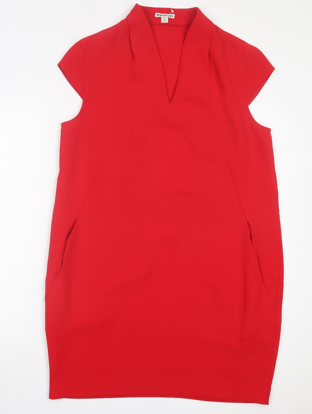 Whistles Womens Red Polyester A-Line Size 14 V-Neck Pullover