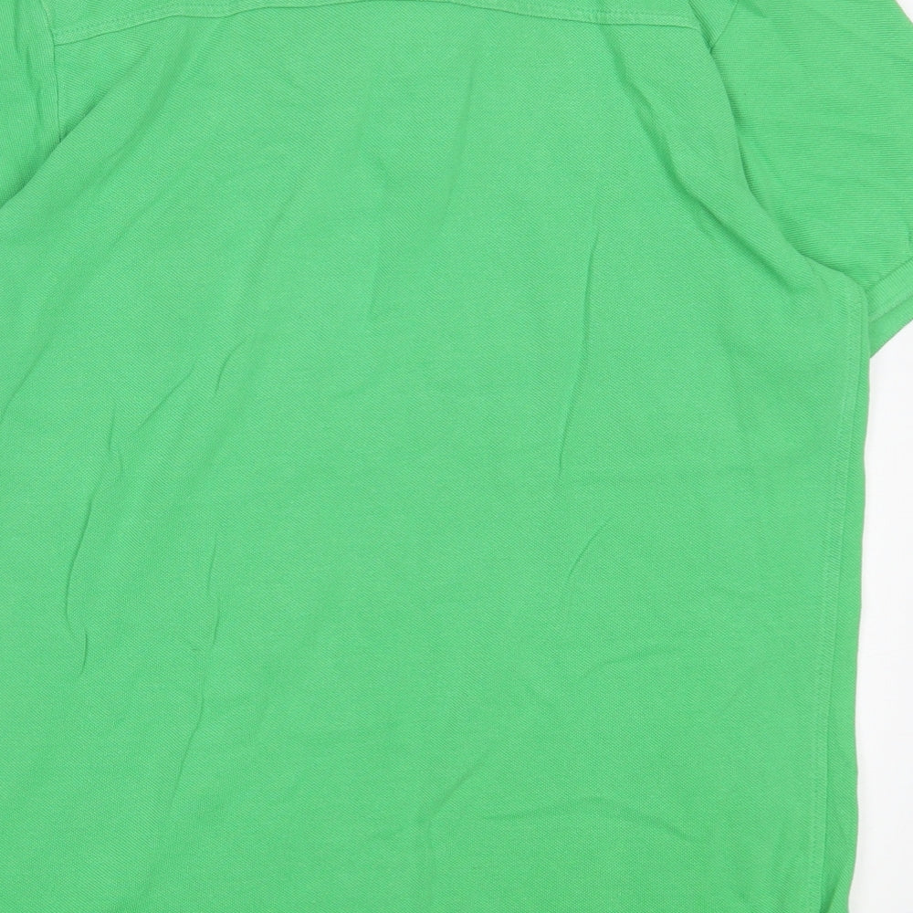 NEXT Mens Green Cotton Polo Size M Collared Button
