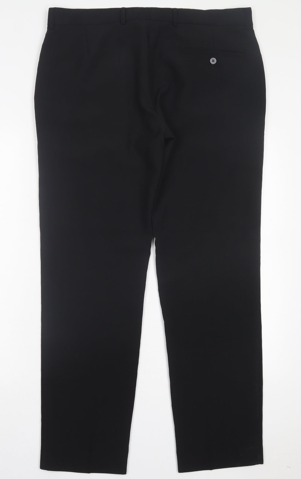 Dunnes Stores Mens Black Polyester Trousers Size 36 in L31 in Regular Button