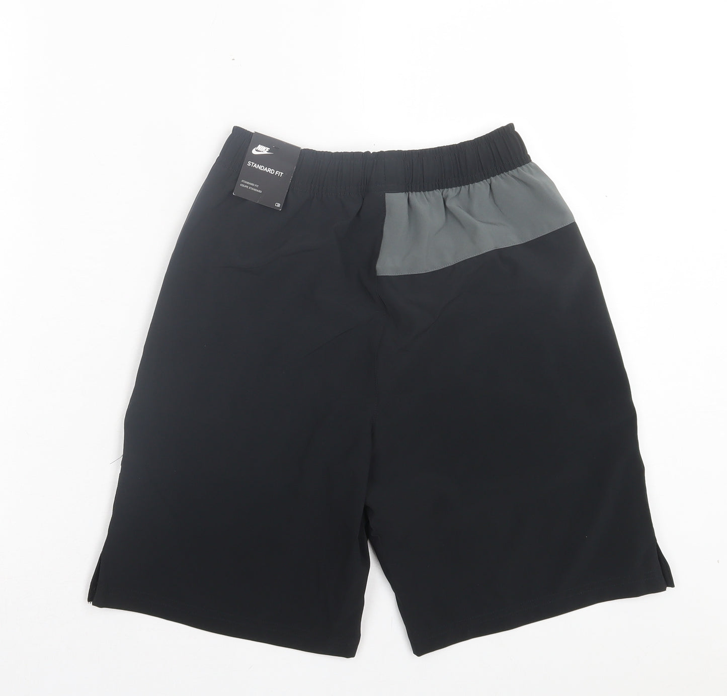 Nike Boys Black Polyester Sweat Shorts Size 11-12 Years Regular Drawstring