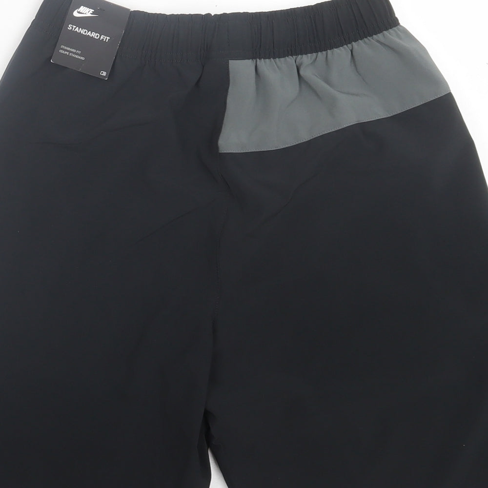 Nike Boys Black Polyester Sweat Shorts Size 11-12 Years Regular Drawstring