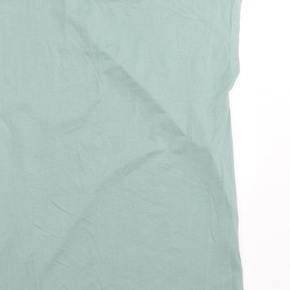 Peacocks Womens Green Polyester Basic Blouse Size 8 Round Neck - Pocket Detail