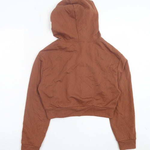 SheIn Womens Brown Polyester Full Zip Hoodie Size S Zip - 90s Baby