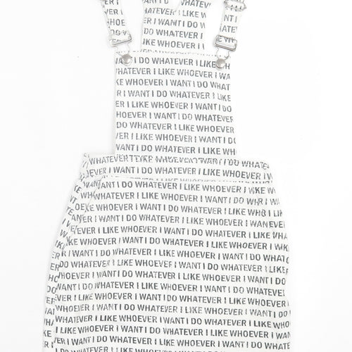 H&M Womens White Geometric Cotton Pinafore/Dungaree Dress Size 4 Square Neck Button