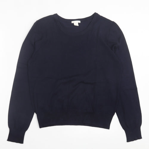 H&M Mens Blue Crew Neck Viscose Pullover Jumper Size M