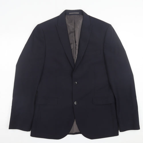NEXT Mens Blue Polyester Jacket Suit Jacket Size 40