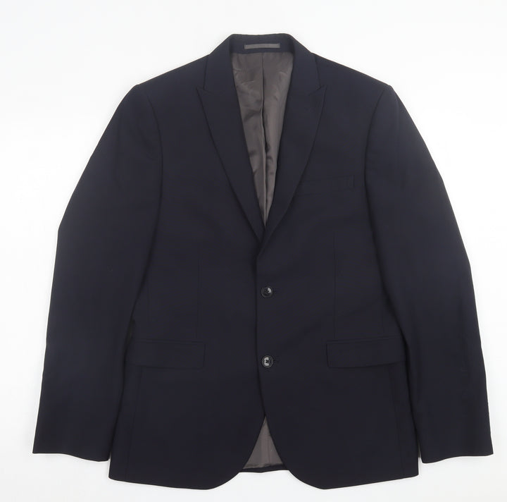 NEXT Mens Blue Polyester Jacket Suit Jacket Size 40