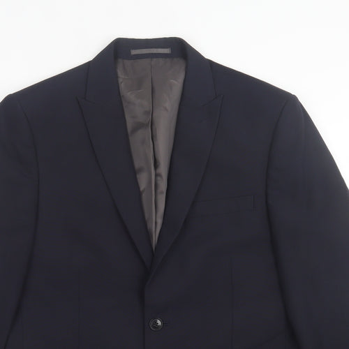 NEXT Mens Blue Polyester Jacket Suit Jacket Size 40