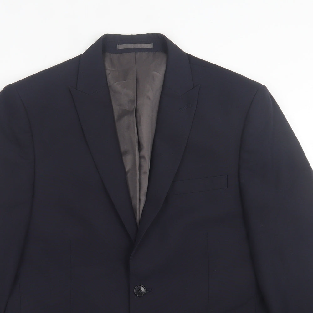 NEXT Mens Blue Polyester Jacket Suit Jacket Size 40