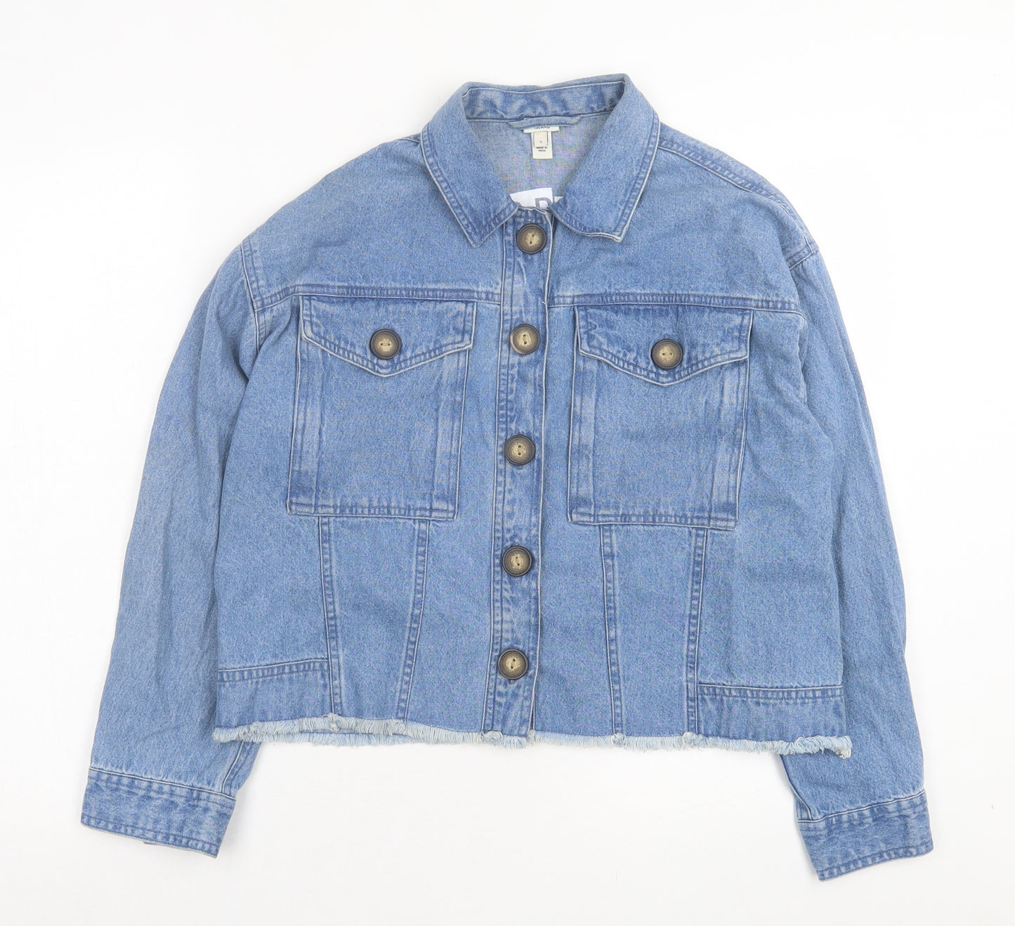 River Island Womens Blue Jacket Size S Button