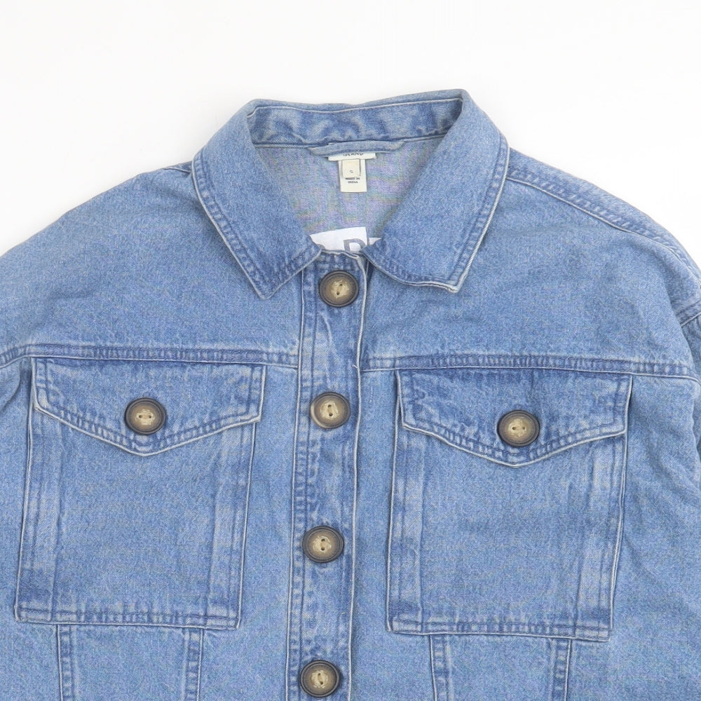 River Island Womens Blue Jacket Size S Button