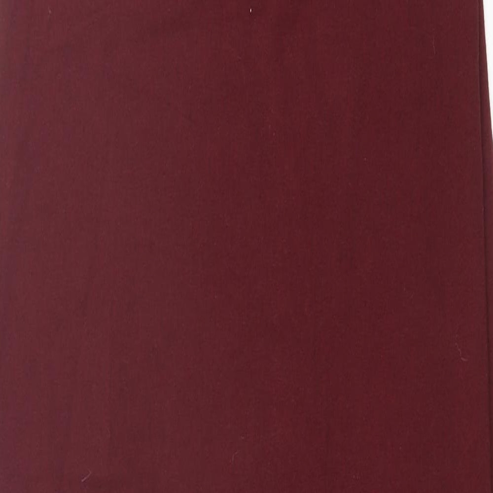 Boohoo Womens Red Cotton A-Line Size L Square Neck Pullover
