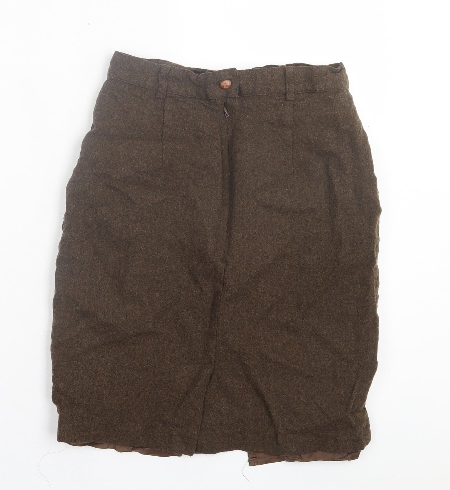 OuiSet Womens Brown Wool A-Line Skirt Size 10 Button