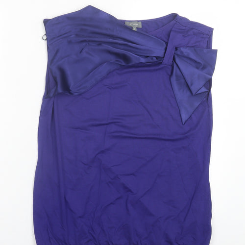 et Vous Womens Purple Viscose Basic Tank Size 16 Boat Neck