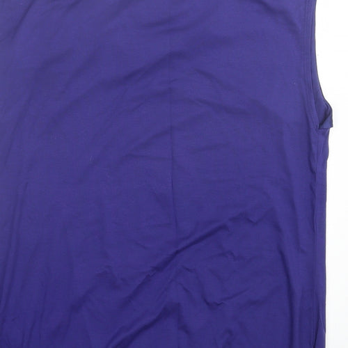 et Vous Womens Purple Viscose Basic Tank Size 16 Boat Neck