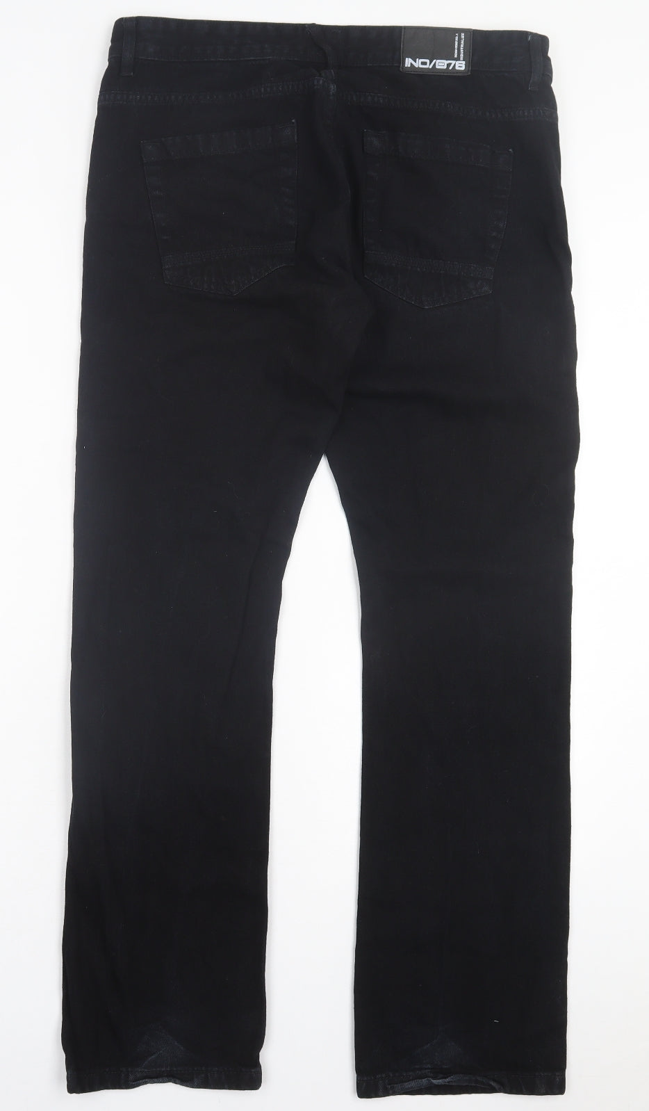 Industrialize Mens Black Cotton Bootcut Jeans Size 34 in L31 in Regular Button