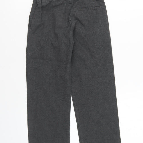 Marks and Spencer Boys Grey Cotton Chino Trousers Size 5-6 Years Regular Button