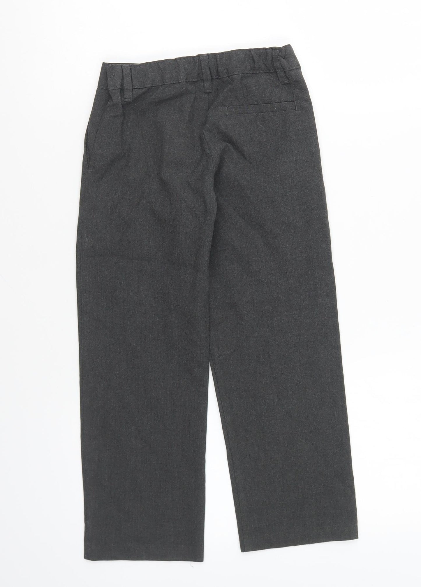 Marks and Spencer Boys Grey Cotton Chino Trousers Size 5-6 Years Regular Button