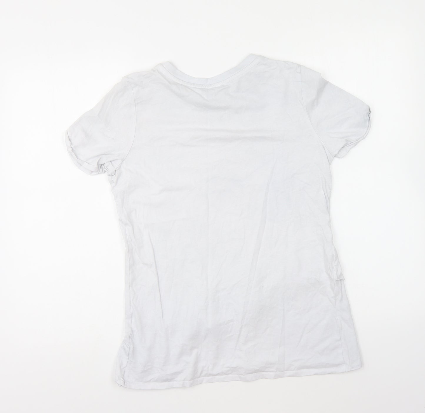 PEP&CO Womens White Cotton Basic T-Shirt Size 8 Round Neck