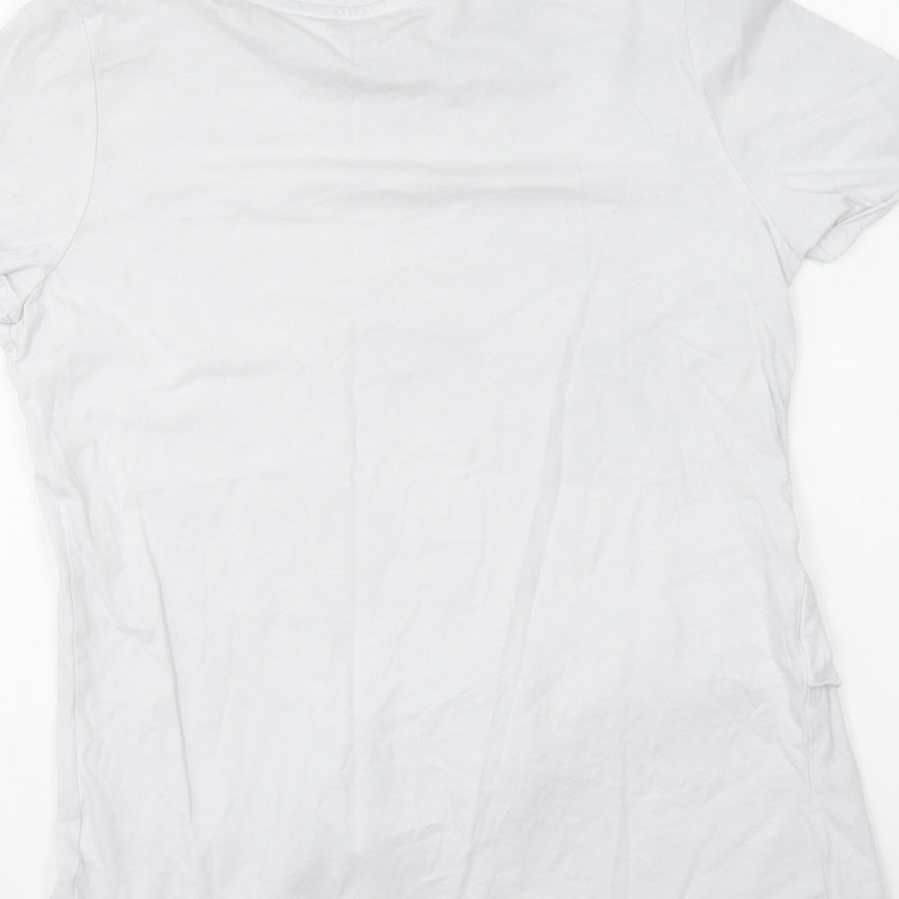 PEP&CO Womens White Cotton Basic T-Shirt Size 8 Round Neck
