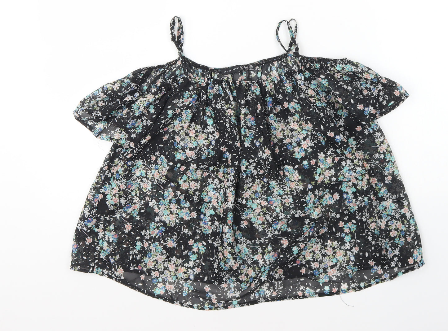 Atmosphere Womens Multicoloured Floral Polyester Basic Blouse Size 6 Square Neck