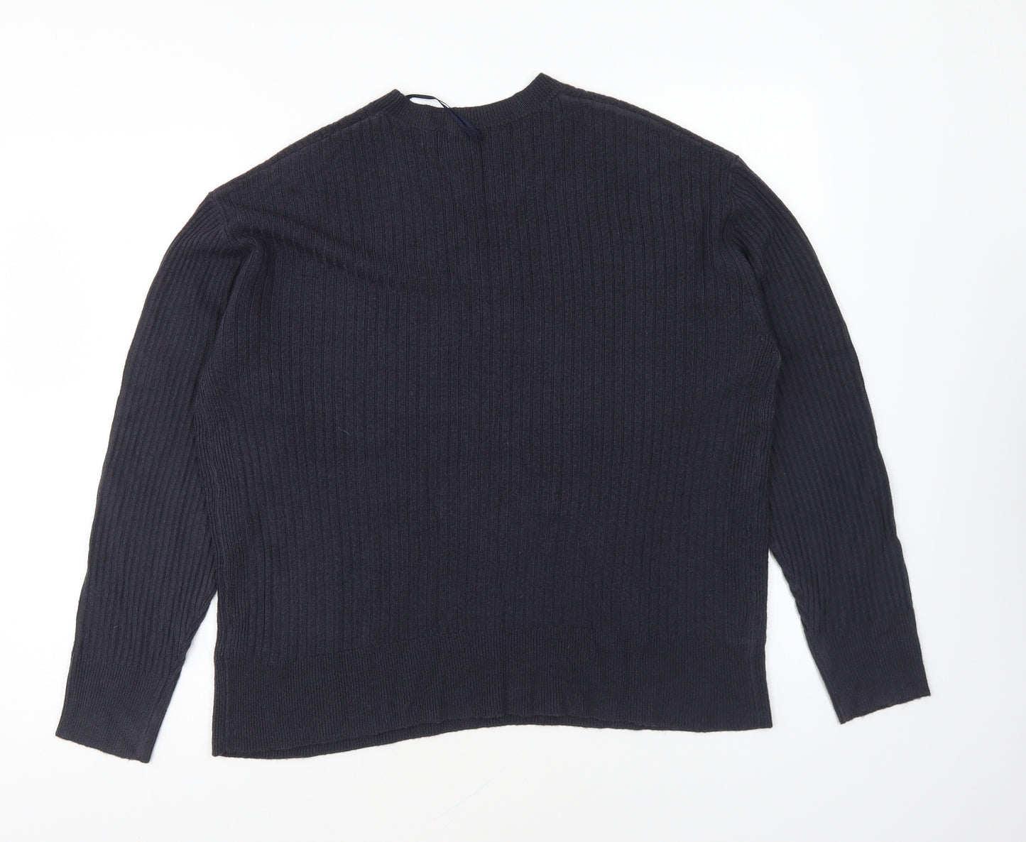 Marks and Spencer Womens Blue Round Neck Acrylic Pullover Jumper Size 12