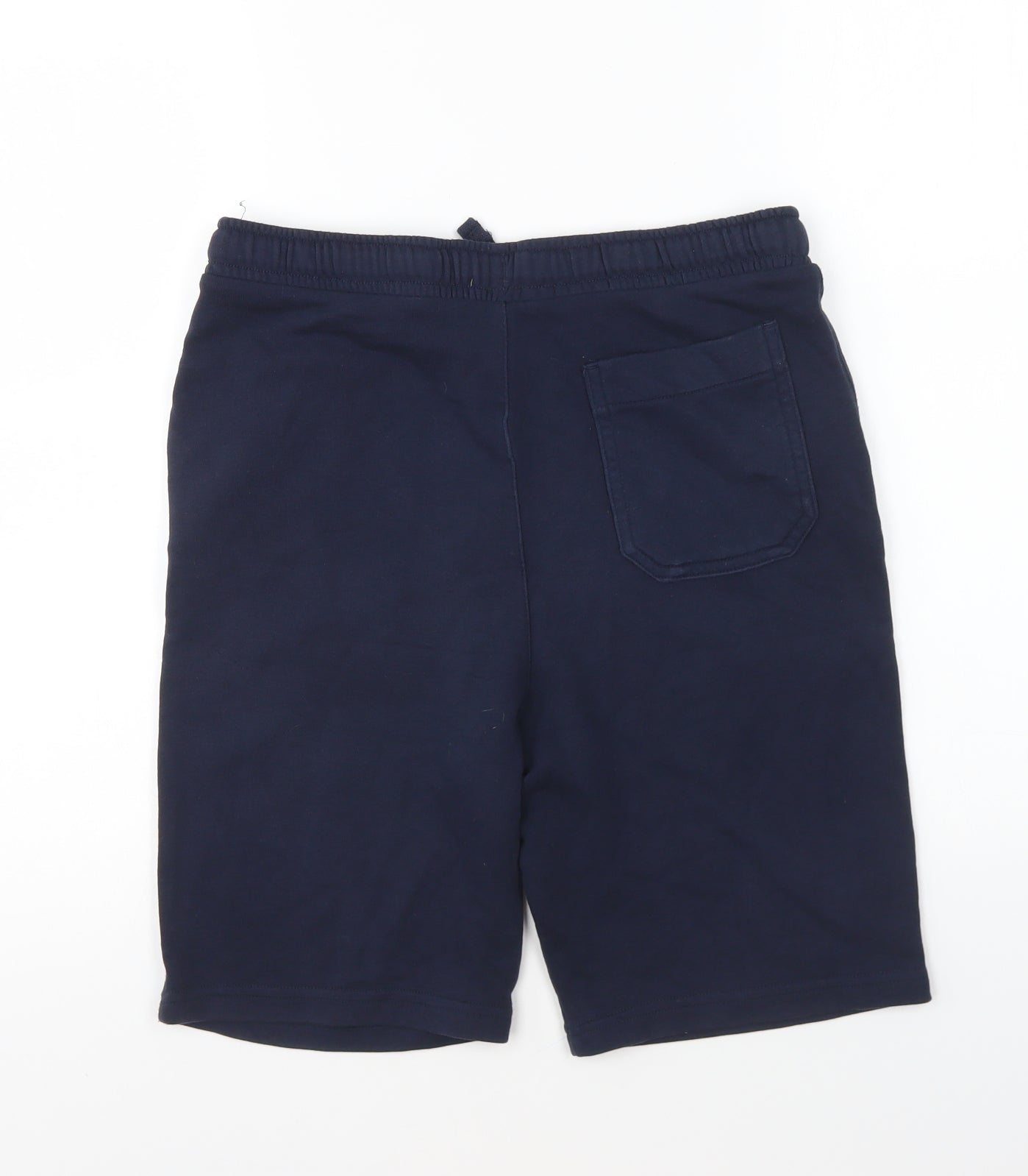 Marks and Spencer Boys Blue Cotton Sweat Shorts Size 13-14 Years Regular Drawstring