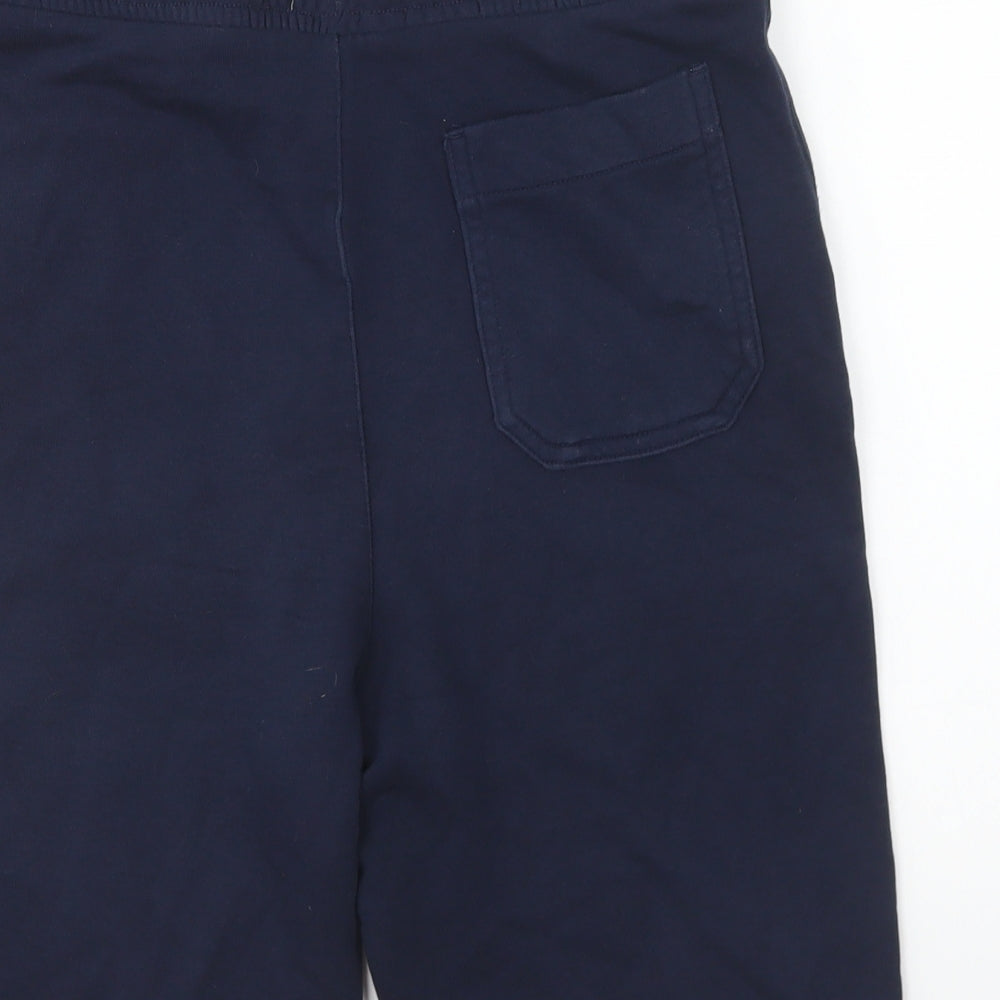 Marks and Spencer Boys Blue Cotton Sweat Shorts Size 13-14 Years Regular Drawstring