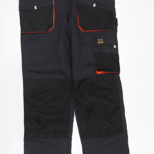 Reis Mens Blue Polyester Carpenter Trousers Size 35 in L30 in Regular Button