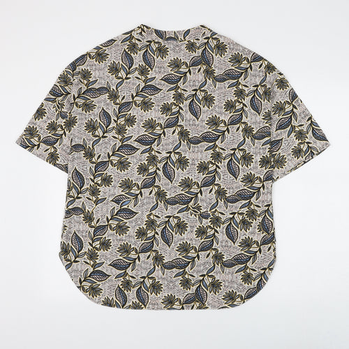 Primark Womens Multicoloured Floral Polyester Basic Blouse Size 14 V-Neck - Leaf Print
