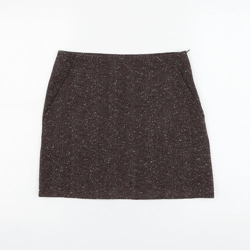 Troll Womens Brown Polyester Mini Skirt Size XS Zip