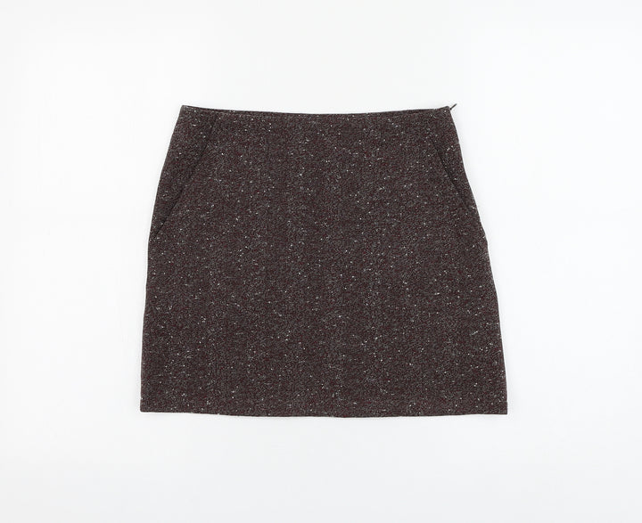 Troll Womens Brown Polyester Mini Skirt Size XS Zip