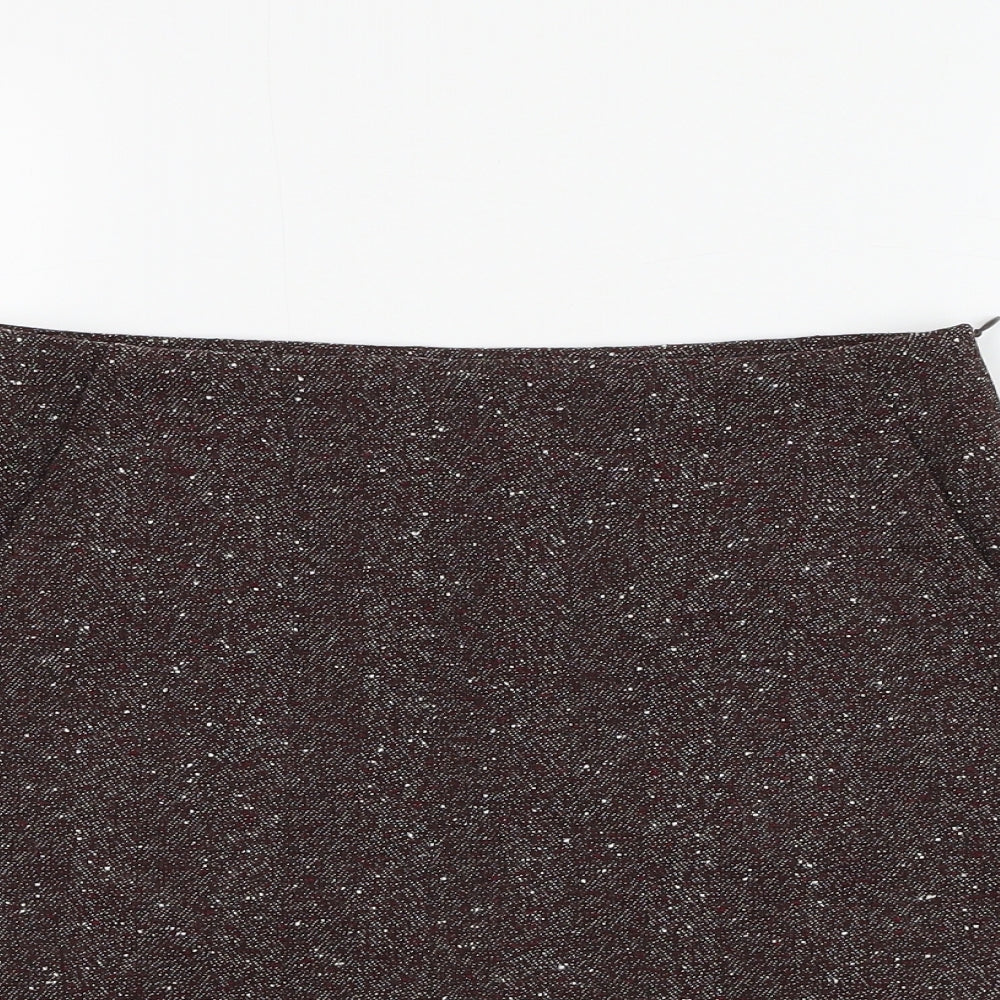 Troll Womens Brown Polyester Mini Skirt Size XS Zip