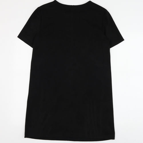 Zara Womens Black Polyester Shift Size S Round Neck Pullover