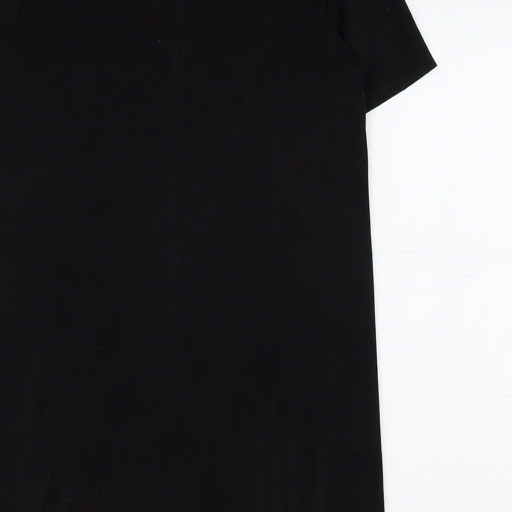 Zara Womens Black Polyester Shift Size S Round Neck Pullover