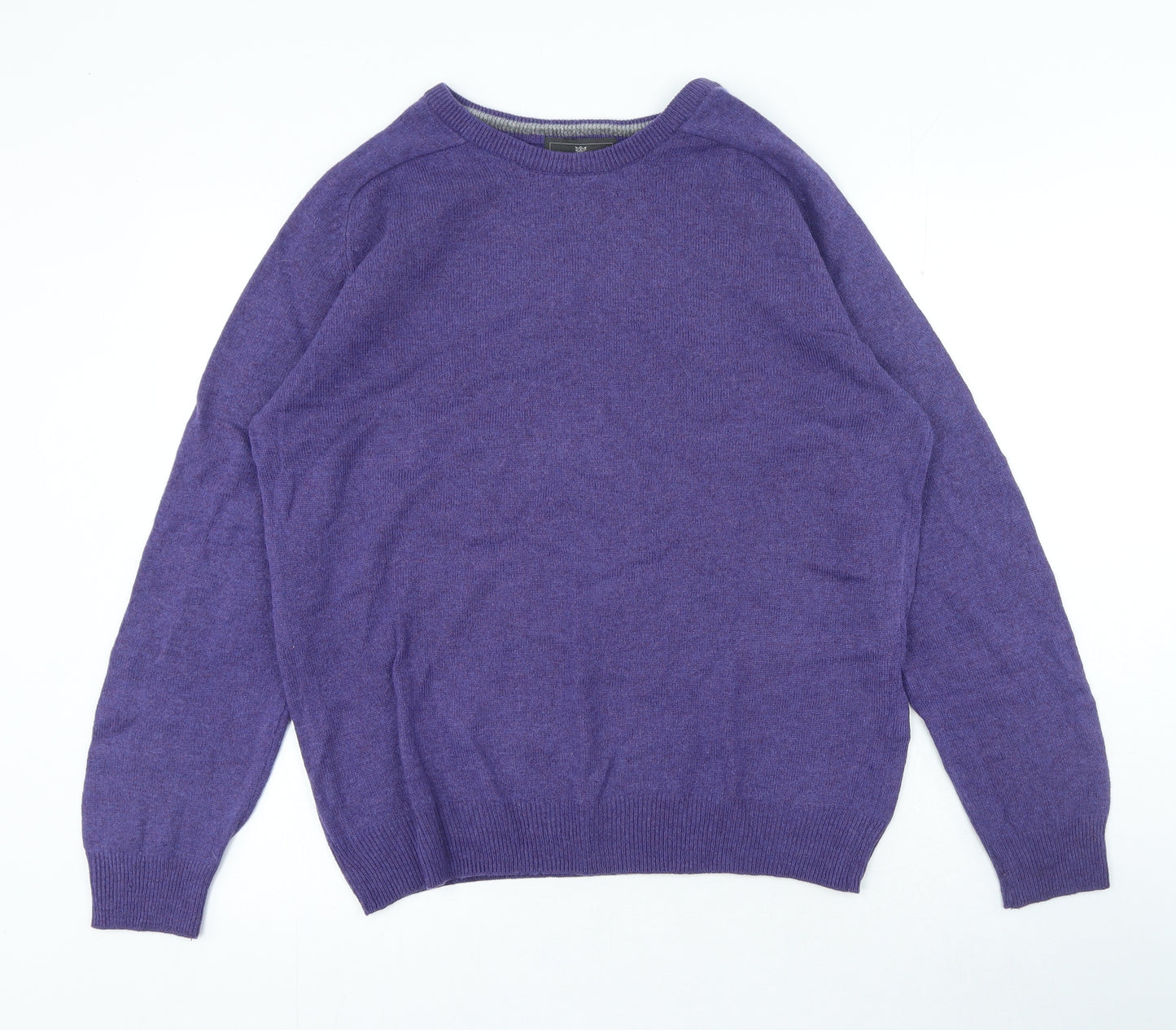 Marks and Spencer Mens Purple Crew Neck Wool Pullover Jumper Size L