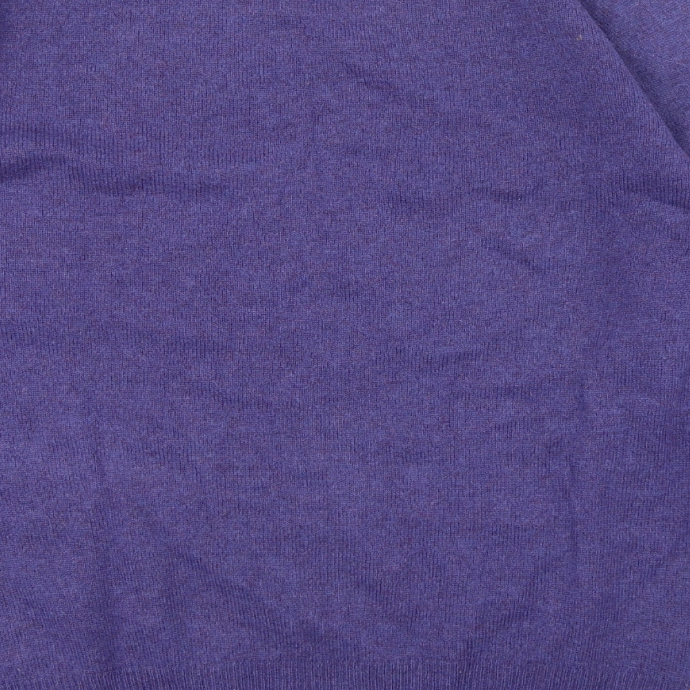 Marks and Spencer Mens Purple Crew Neck Wool Pullover Jumper Size L