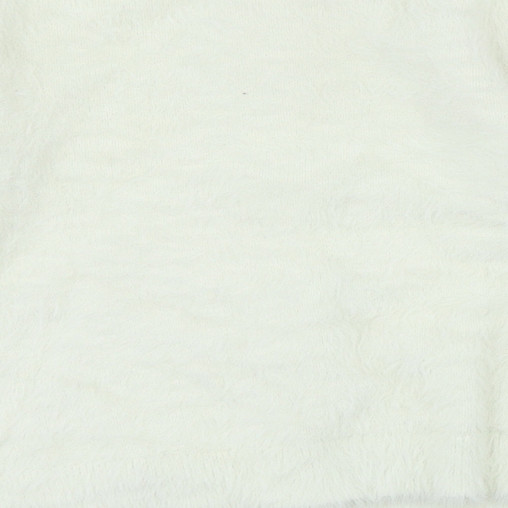 I Love Girlswear Girls Ivory Round Neck Polyamide Cardigan Jumper Size 8 Years Button