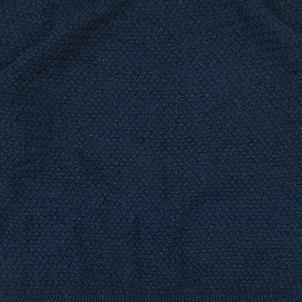 F&F Mens Blue Crew Neck Wool Pullover Jumper Size L