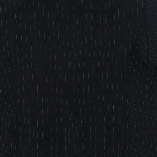 Kasper Womens Black Striped Polyester Jacket Blazer Size 12 - Pockets