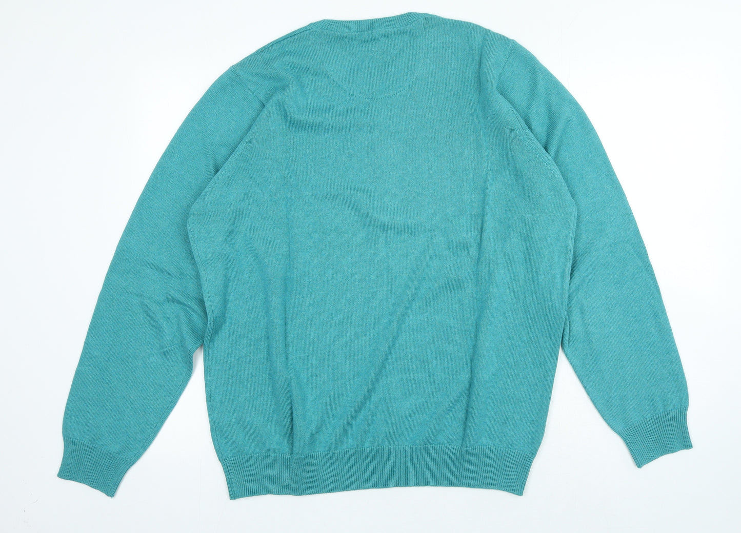 Blue Harbour Mens Blue Crew Neck Cotton Pullover Jumper Size L