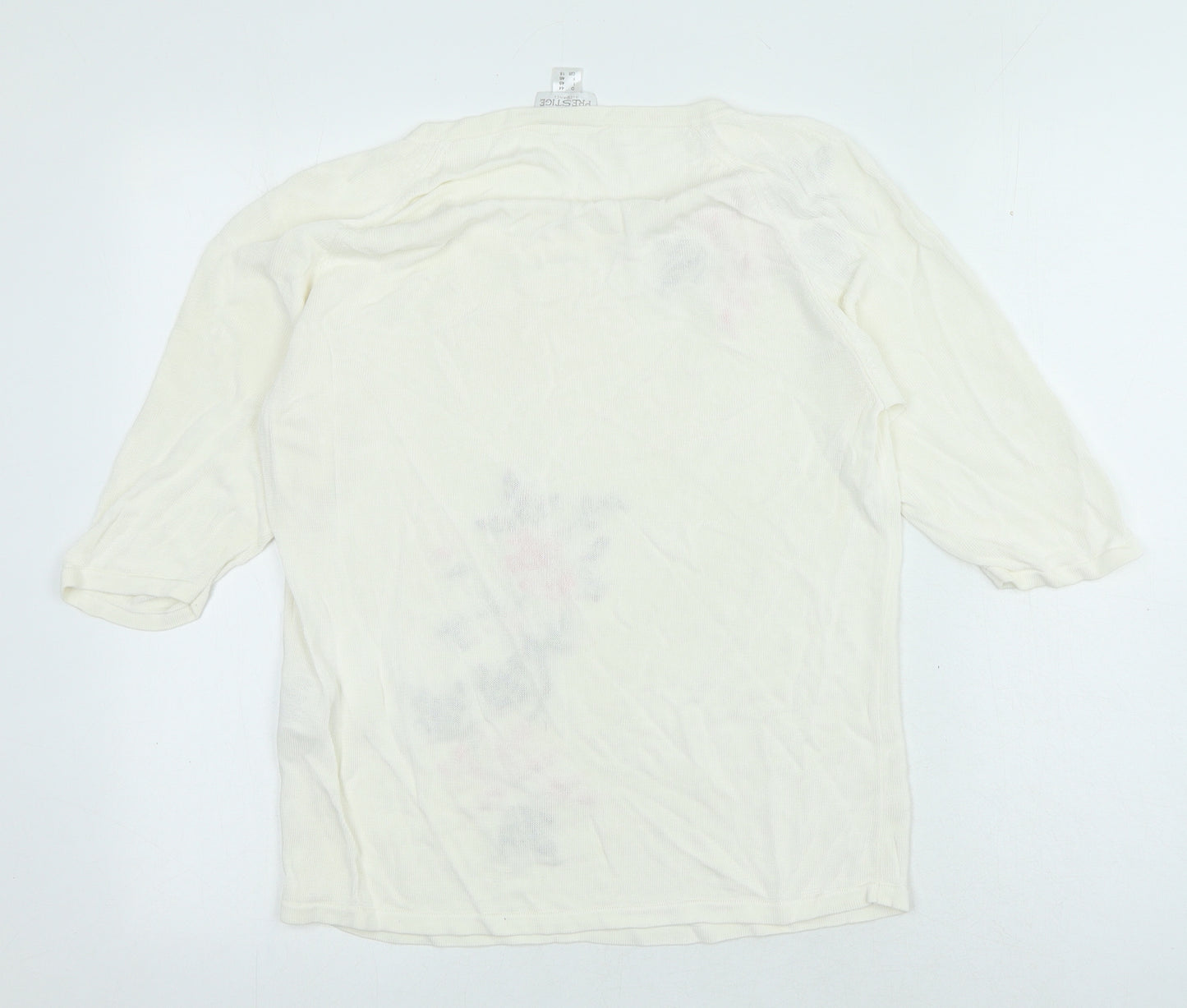 Prestige Womens Ivory Viscose Basic Blouse Size 18 Round Neck - Florwers